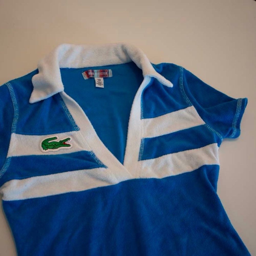 Lacoste Blue and White Polo Dress Urban Outfitters, Size XS - Picture 2 of 9
